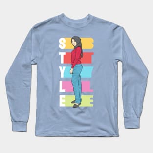 Red Shirt Blue Jeans Long Sleeve T-Shirt